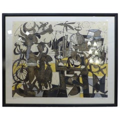 Claude Venard Lithograph Signed circa 1960 4