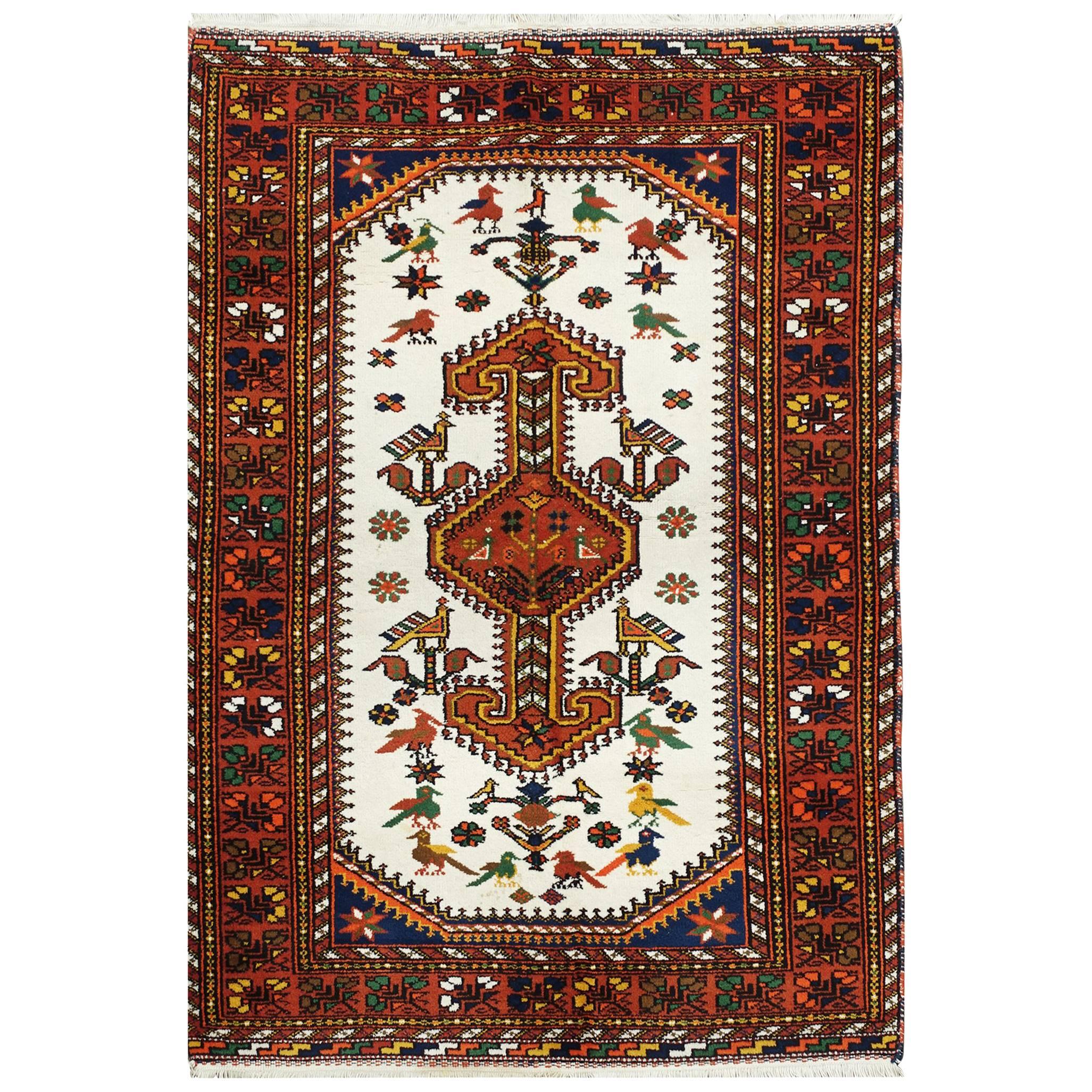 Vintage Persian Nomadic Afshar Rug, circa 1990 For Sale