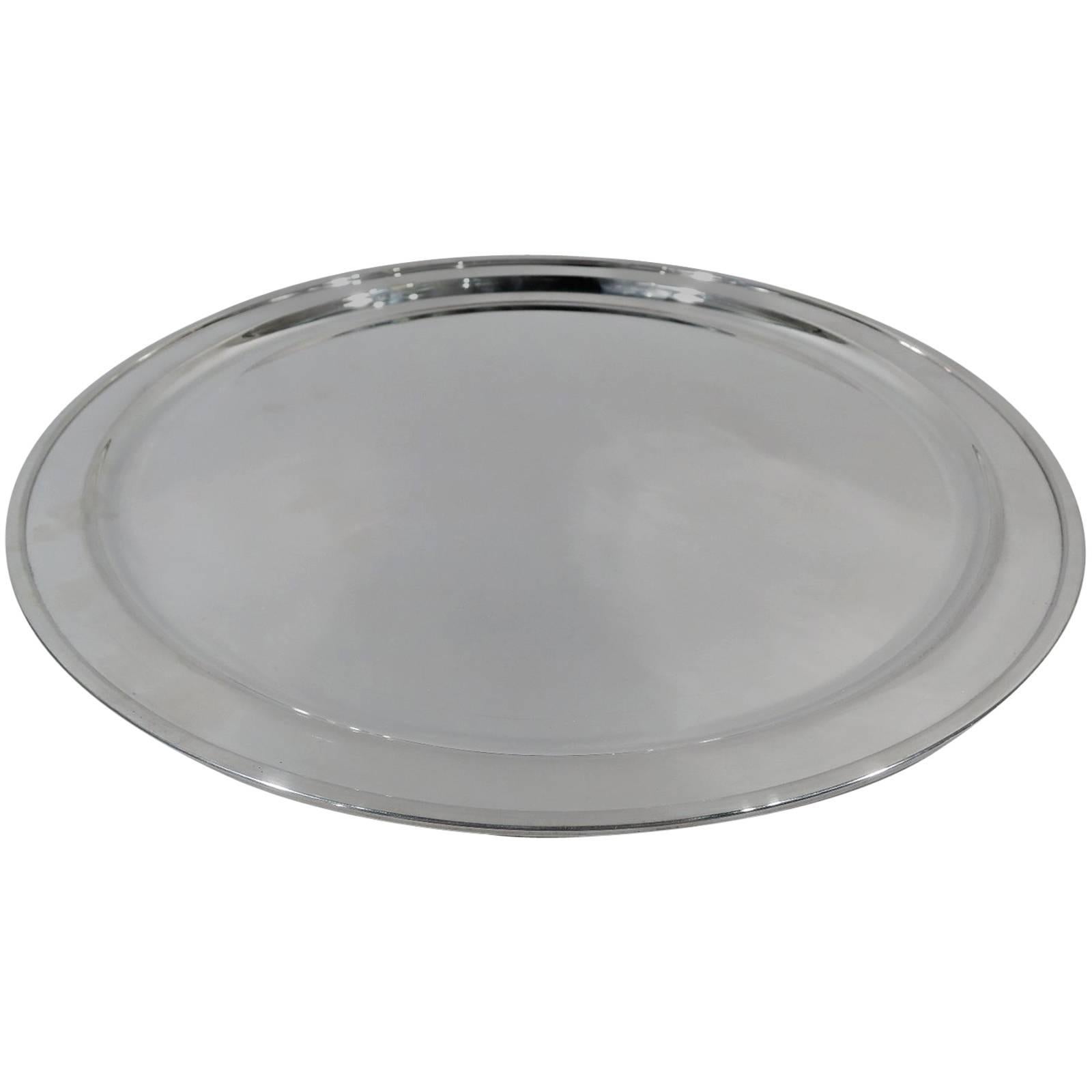 Tiffany Modern Sterling Silver Round Serving Tray