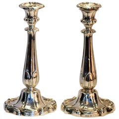 Victorian Silver Pair of Candlesticks Thomas Bradbury & Son, Sheffield, 1843