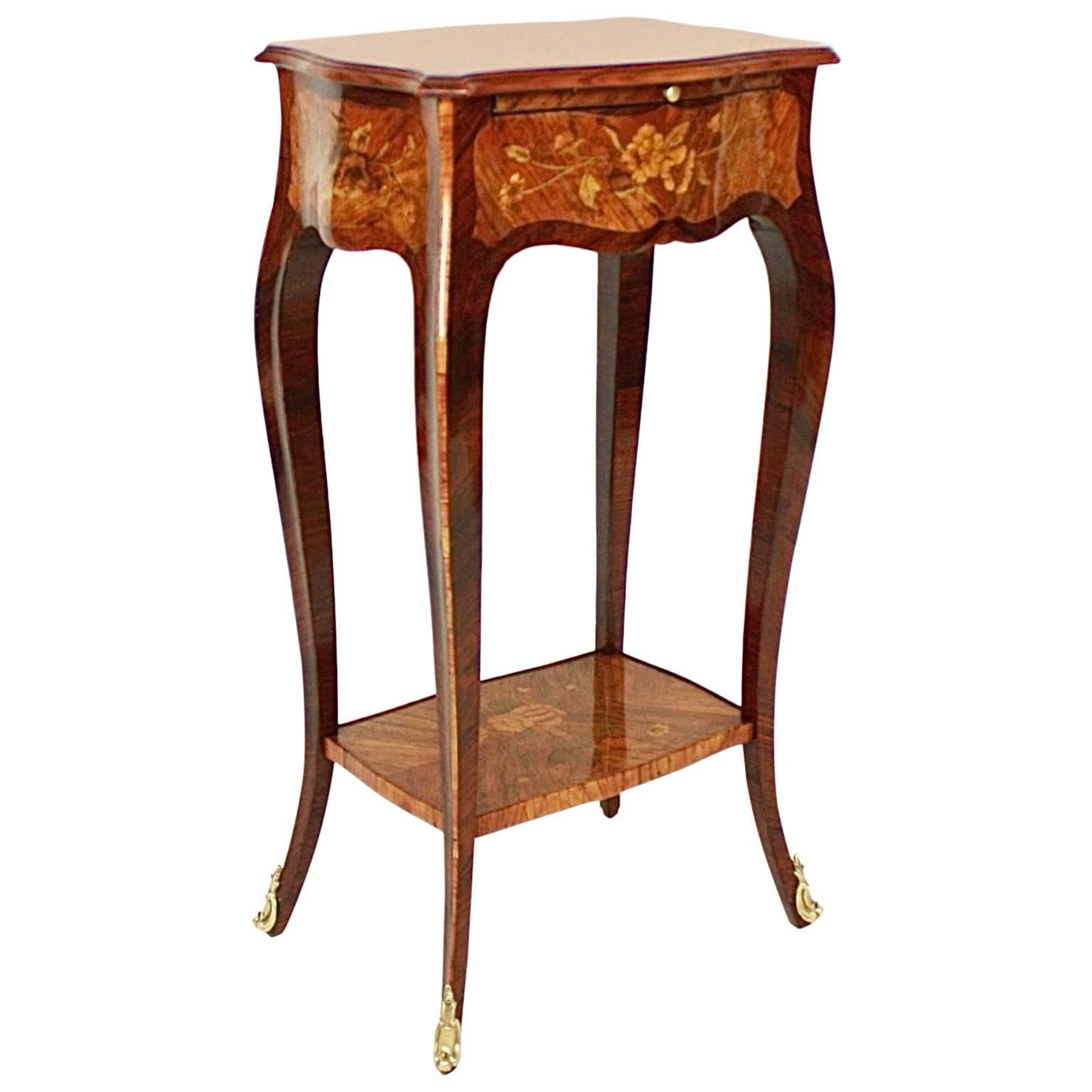 Small Louis XV Style Marquetry Side Table and Lady's Writing Table