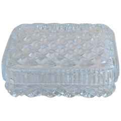 Vintage Diamond Quilted Crystal Jewelry Box
