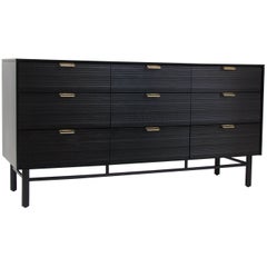 Vintage Nine-Drawer Ebonized Dresser by Raymond Loewy for Mengel