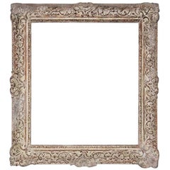 Vintage Rococo-Style Picture Frame with Whitewash