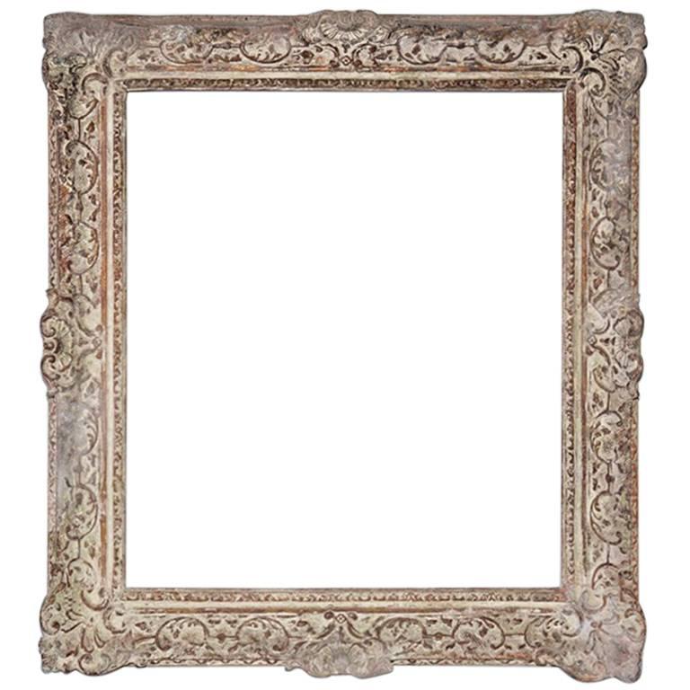 Vintage RococoStyle Picture Frame with Whitewash at 1stDibs