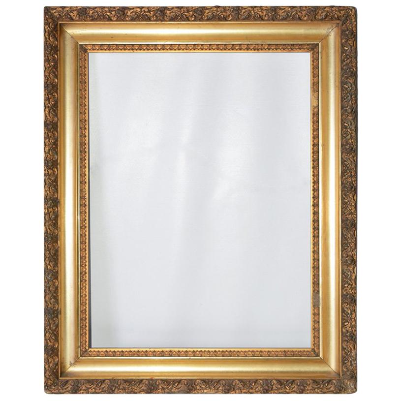 Antique Gilt-on-Wood Frame with Molded Floral Border For Sale