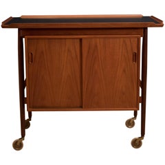 Scandinavian Teak Serving Bar Cart