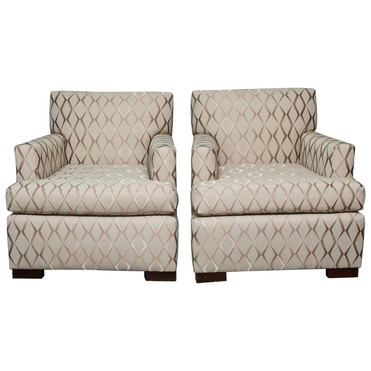Pair of Tuxedo Lounge Chairs