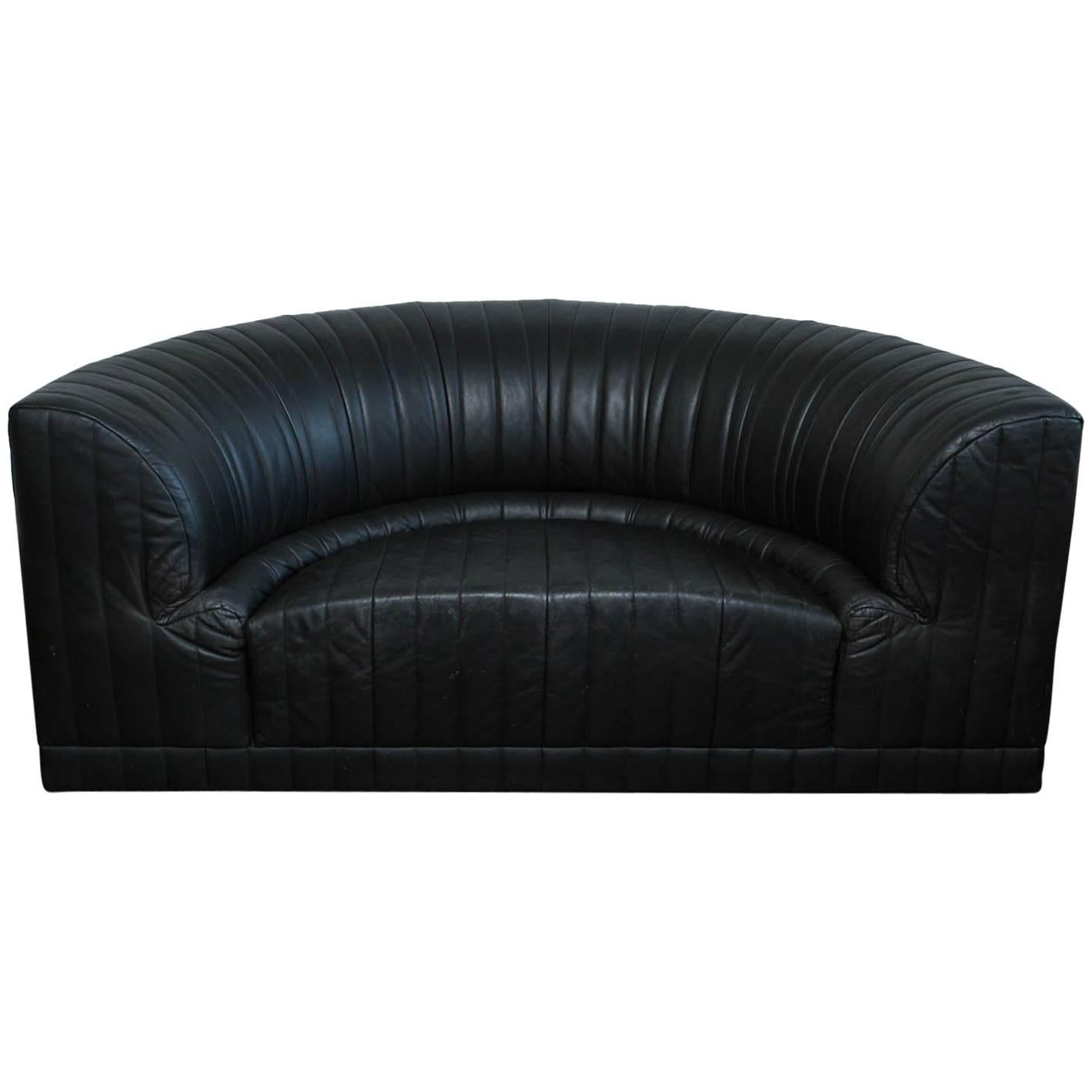Vintage Maurice Villency Crescent Leather Sofa