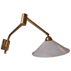 Articulated Danish Mid-Century Brass Wall Lamp by Bent Nordsted for LB, 1960s