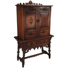 1920s Carved Walnut Cabinet