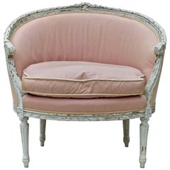 19th Century Louis XVI Painted Marquise or Corbeille Canapé