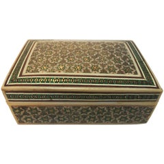 Indo Persian Sadeli Micro Mosaic Bone Inlaid Decorative Box