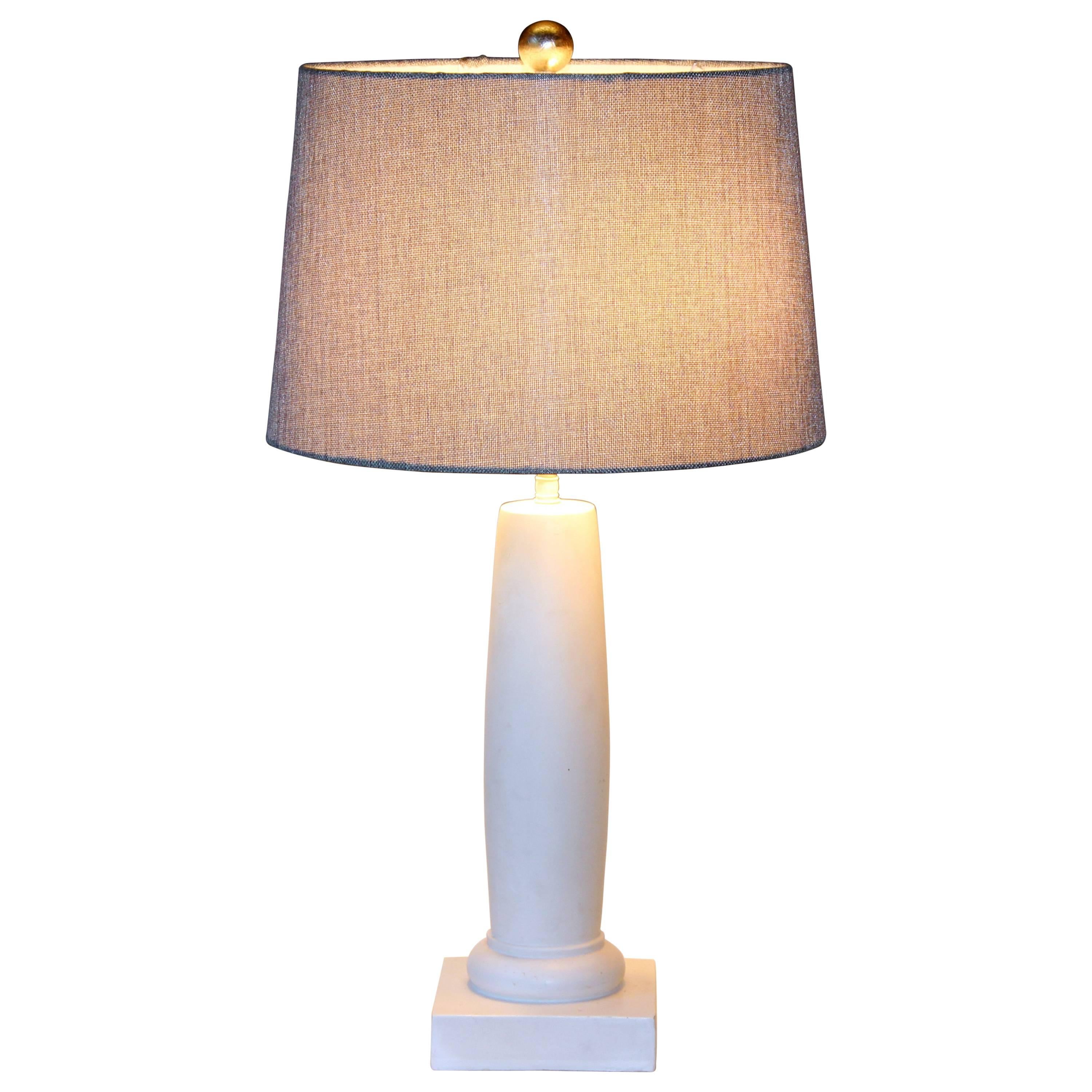 Sirmos after Diego Giacometti Vintage Plaster Classical Doric Column Lamp