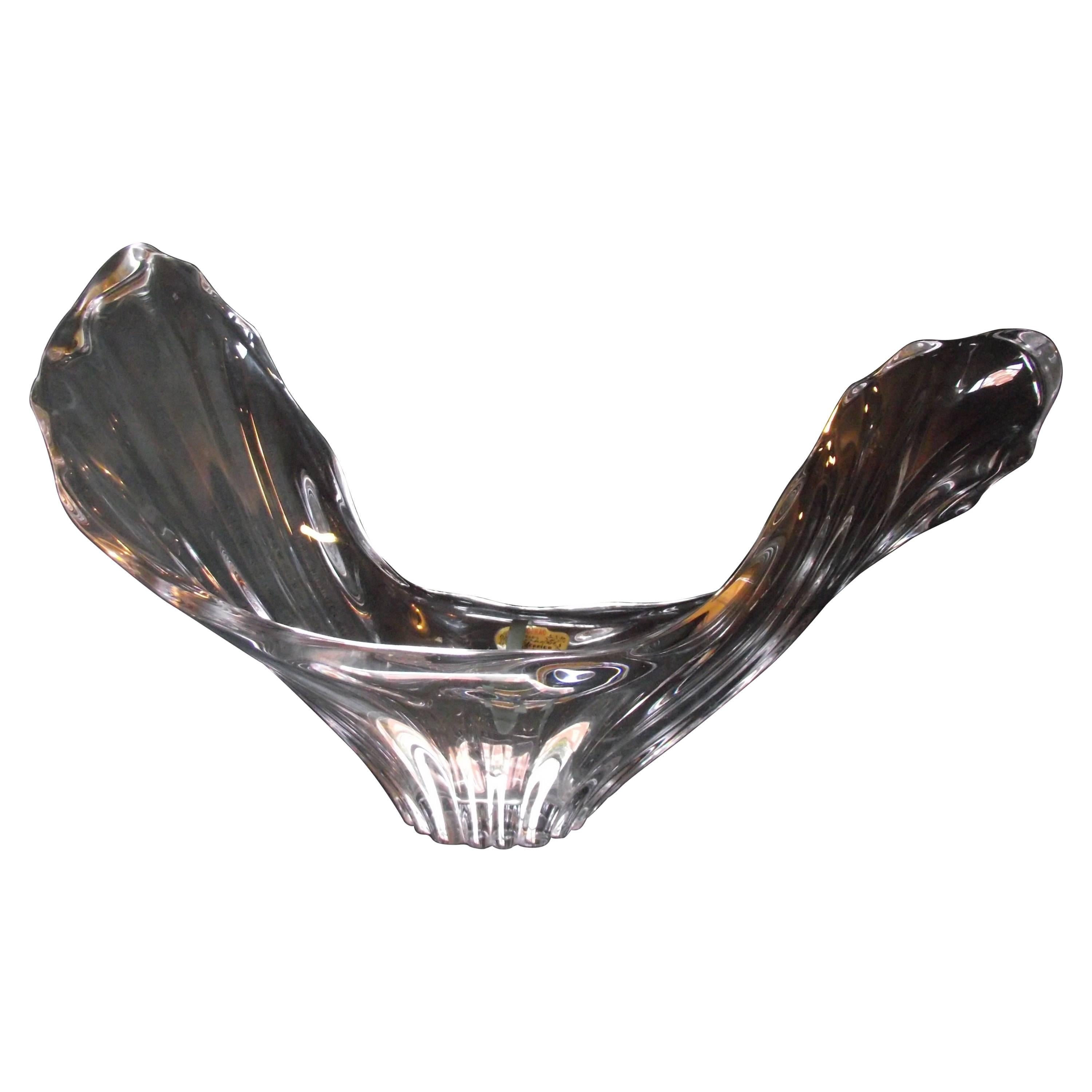 Cofax Mid-Century Glass Center Piece, Cofrac Paris Art Verrier Bowl For Sale