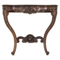 Antique Console Table, Carved Walnut Table, France 1880, B777