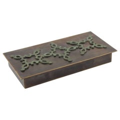 Mid-Century Modernist Brass Decorative Lidded Box, France, circa 1940s 5