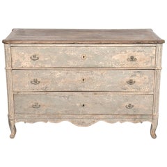 18th Century Painted Provencal Louis XV/Louis XVI Transition Period Commode