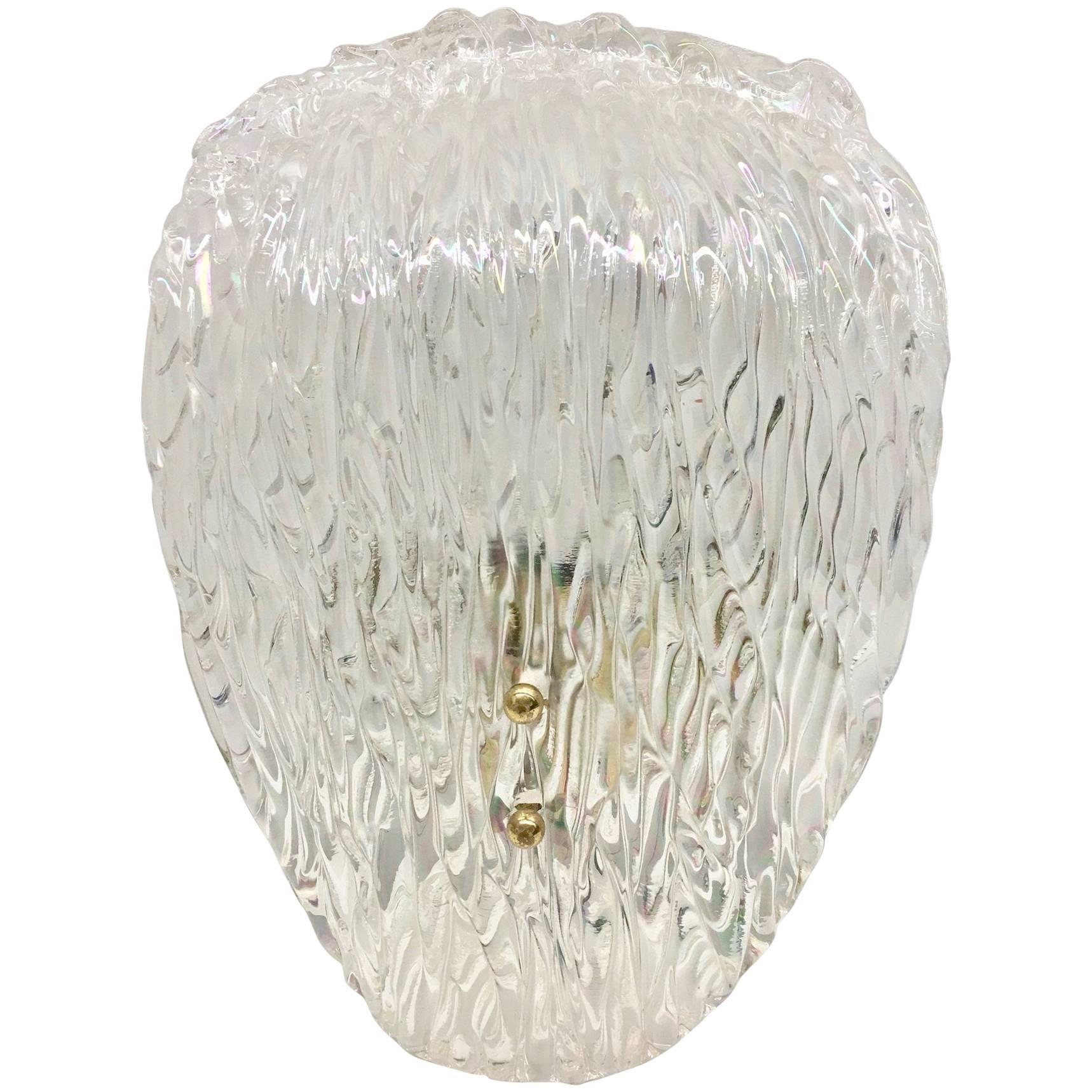 Large Kalmar Murano Glass Sconce, Brass Wall Light from Austria