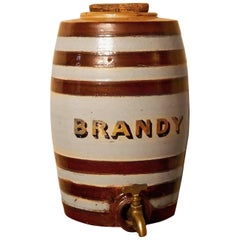 19th Century, Stoneware Brandy Barrel