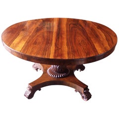 Antique William IV Rosewood Round Dining Table