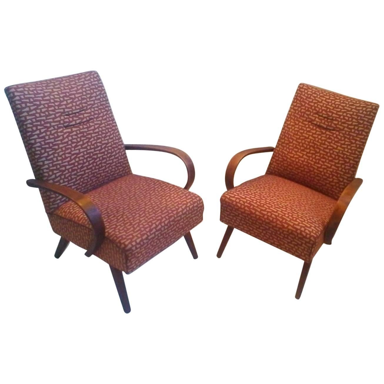 1960 Pair of Thon/Thonet Bentwood Lounge Chairs