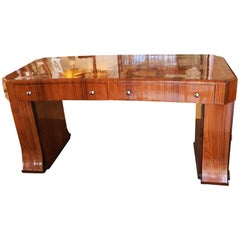Art Deco Style Curved Desk with Bookshelves