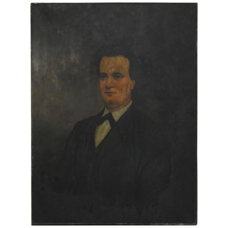 19th Century English Portrait of a Gentleman Oil on Canvas