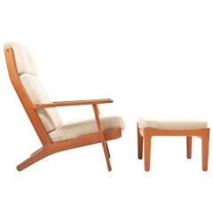 GE-290 / Lounge Chair and Footstool by Hans J.Wegner