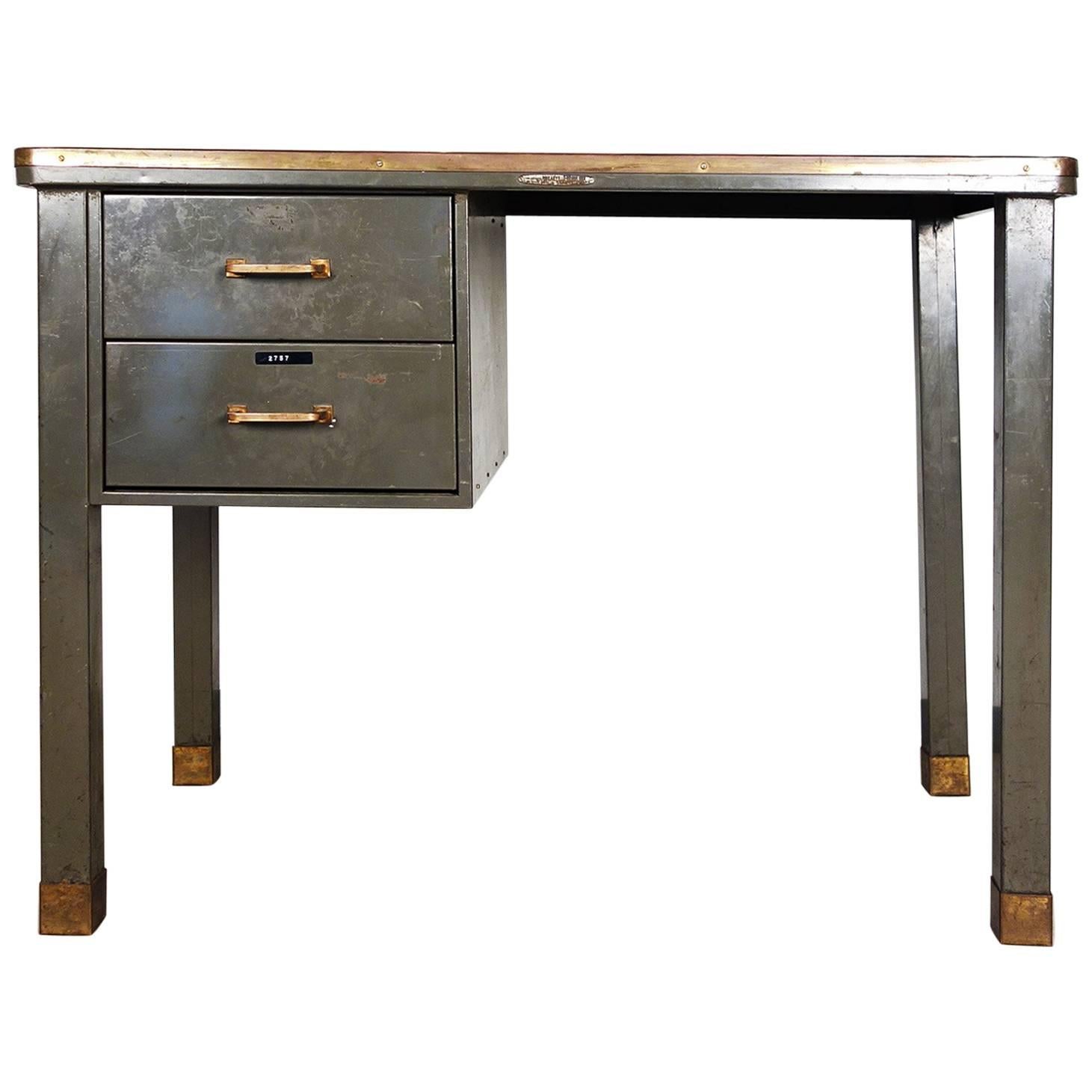 Metal Desk from the 1940s by Ribeauville Brussels For Sale