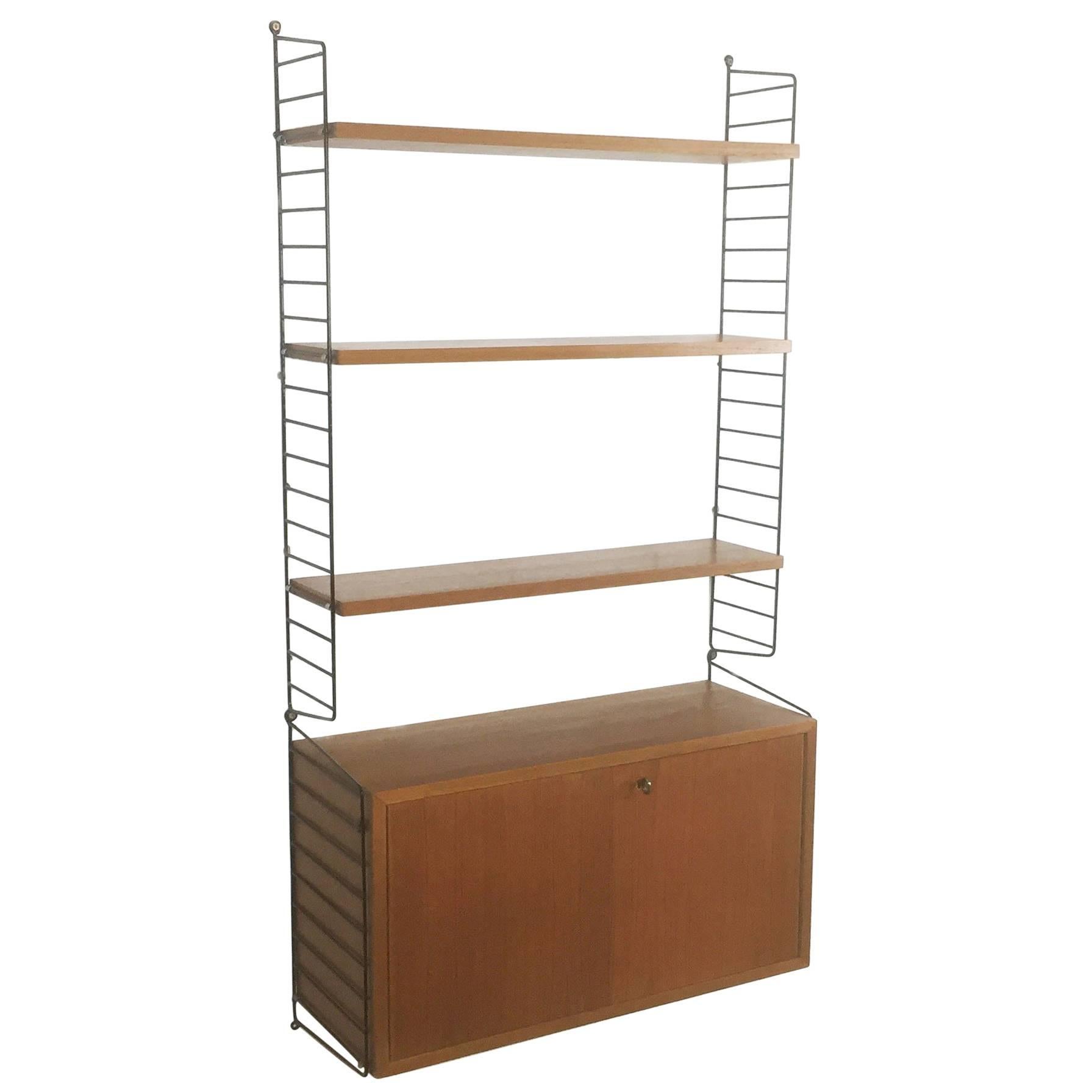 Swedish Teak Wall Unit by Nisse Strinning for String, 1960s