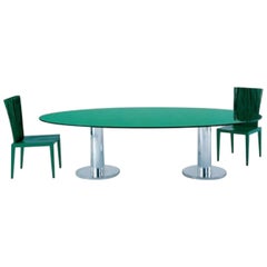 Croma Dining or Coffee Table with Clear or Colored Glass Top by EDRA 1