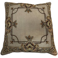 Accent Pillow Embroidered with Moorish Metallic Threads Design