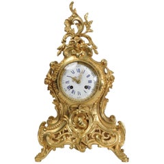 Antique Japy Freres Early Ormolu Rococo Boudoir Clock, circa 1850
