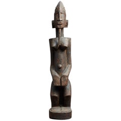 Decorative African Hand-Carved Wooden Statue of a Woman, circa 1980s 1