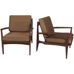 Pair of Scandinavian 1950s Teak Lounge Chairs