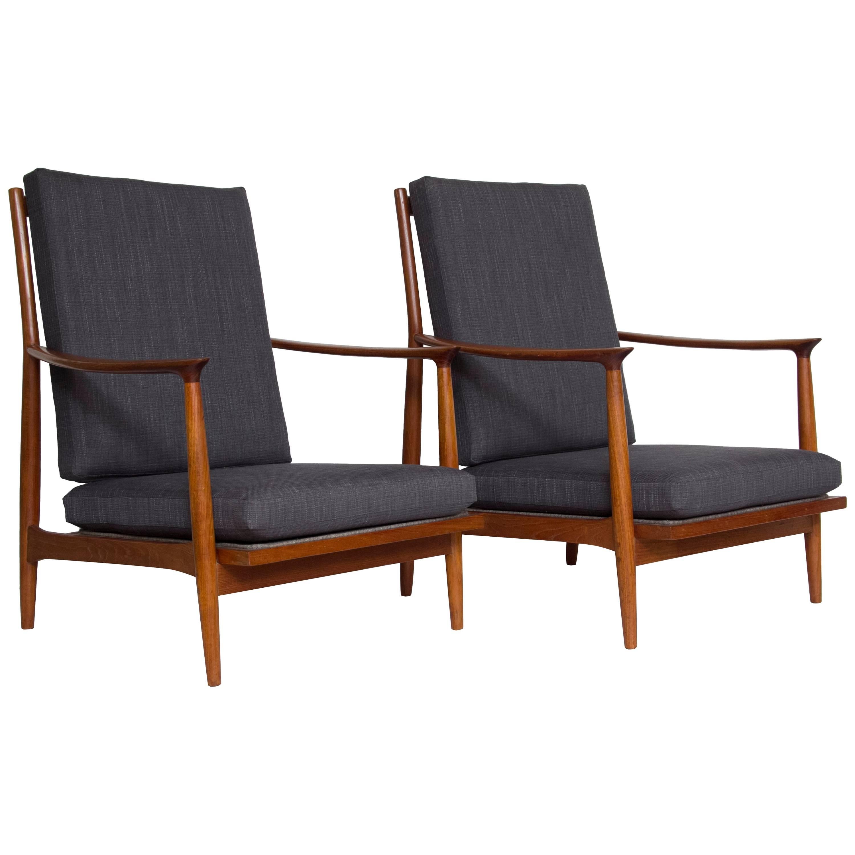 Pair of 1970s Teak Lounge Chairs