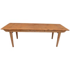 Early 1900s Ponderosa Pine Farm Dining Room Table with Folding Legs 1
