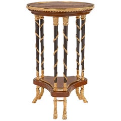 French 19th Century Louis XVI Style Walnut and Ormolu Side Table