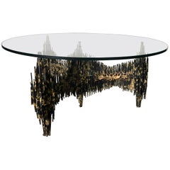 Fabulous Signed Edward Garfinkle Brutalist Cocktail Table