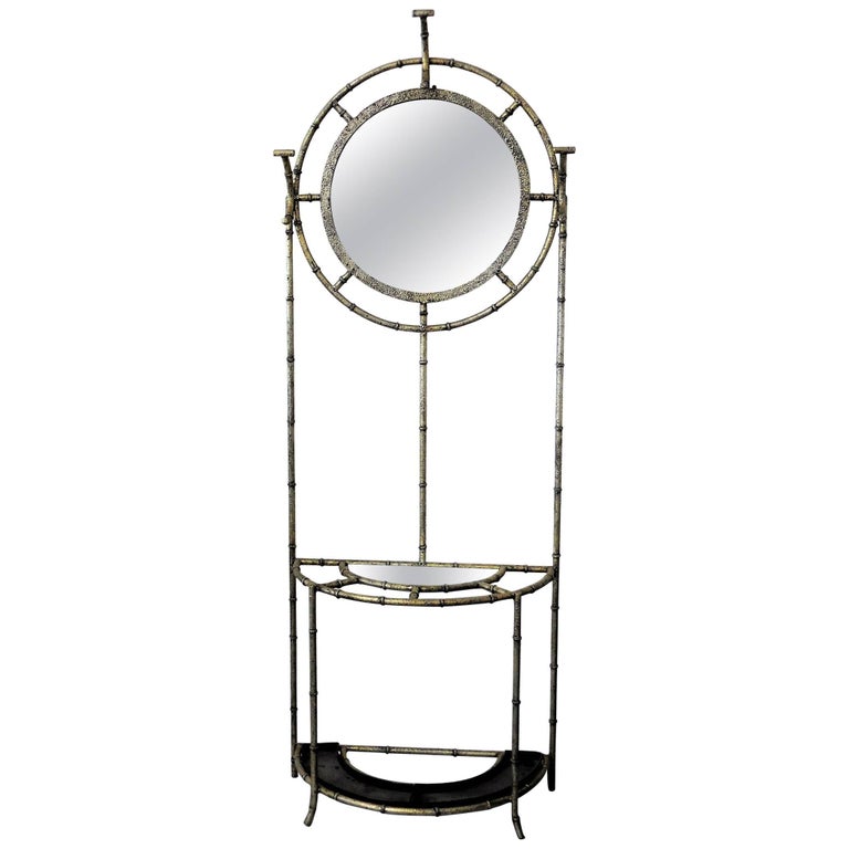 Silvered Metal Modernist Hall Tree at 1stDibs