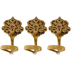 Three-Coat Wall Hooks Brass, Vienna, 1920 1