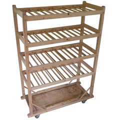 Baker's Rack / Bread Cart of Wood on Wheels for Bath or Kitchen or Shoes