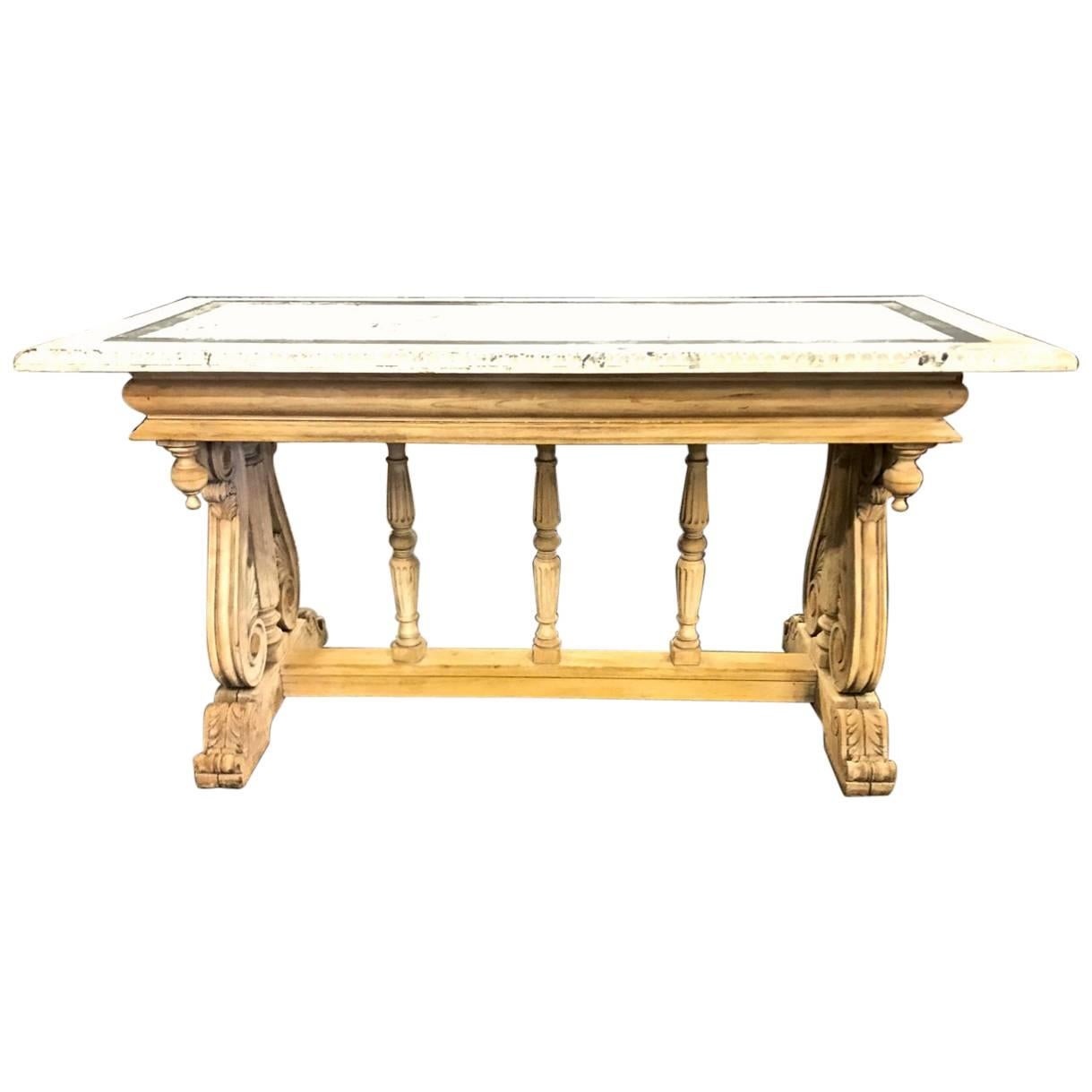 19th Century Stripped Renaissance Revival Library Table
