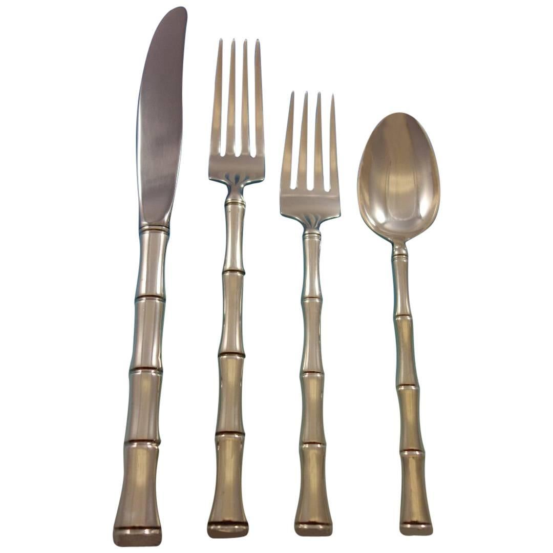 Mandarin by Towle Sterling Silver Flatware Set for 12 Service, 53 Pieces Bamboo