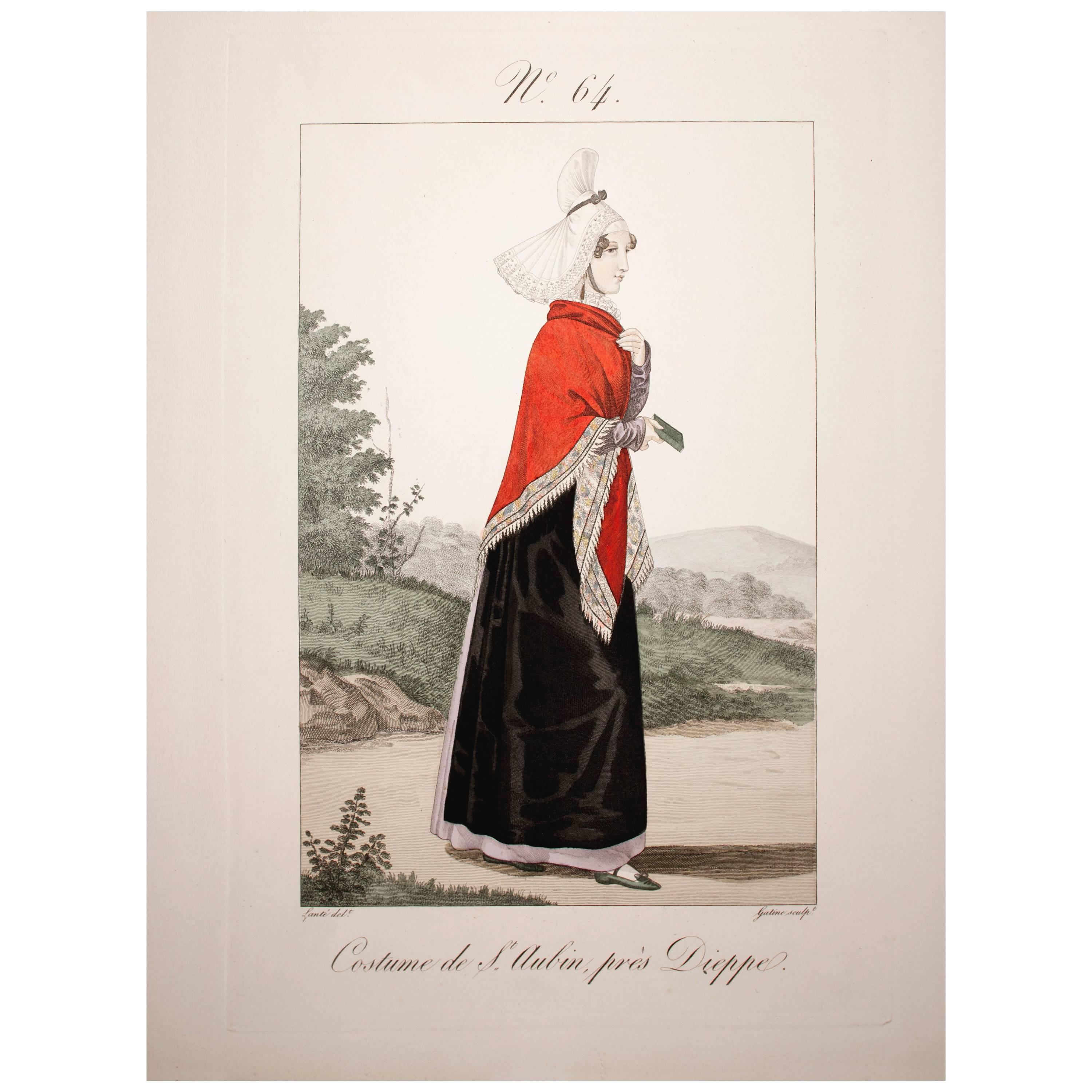 Engraving #64 Costume De St. Aubin, Pres Dieppe