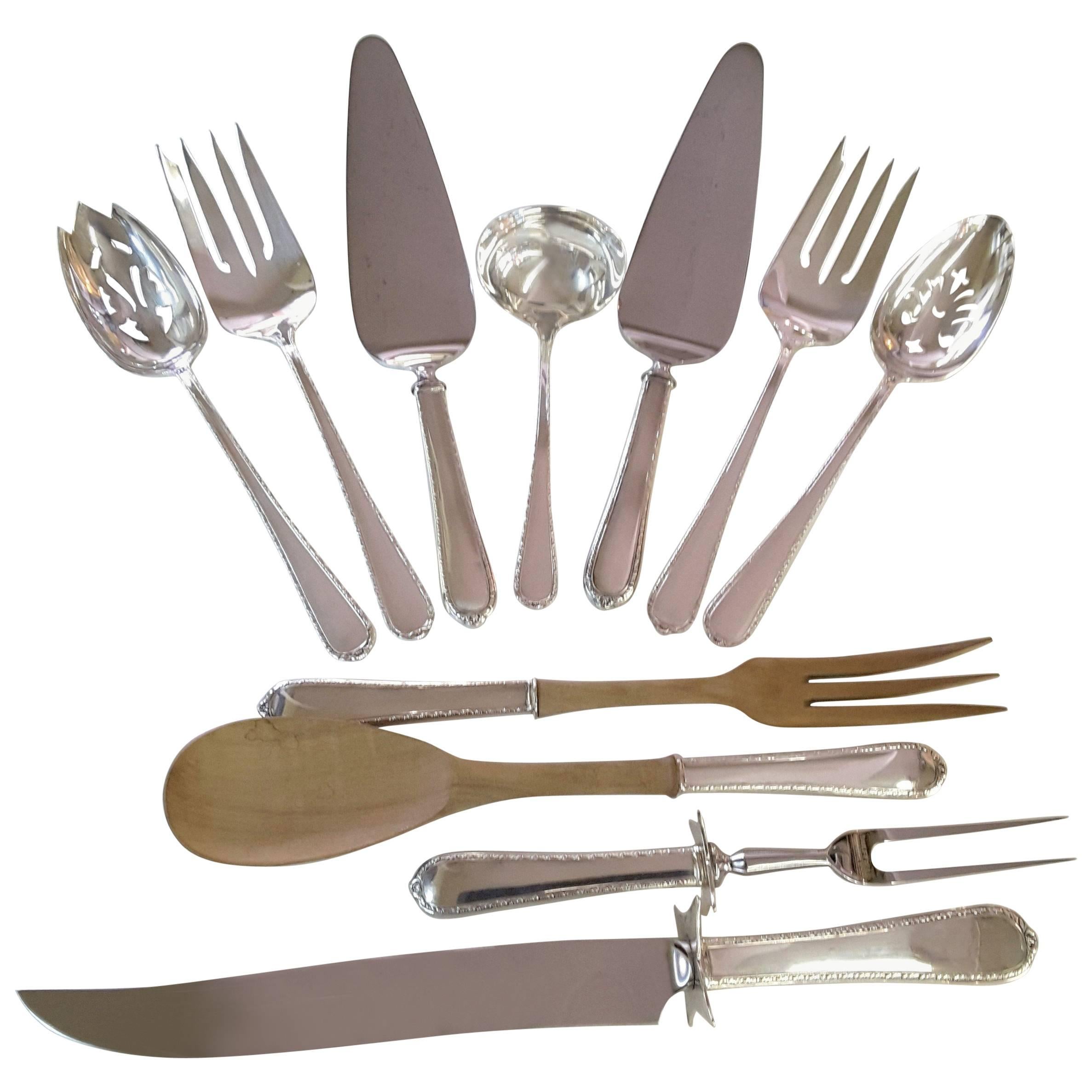 11 Serving Pieces of Pine Tree International Sterling Silver Flatware For Sale
