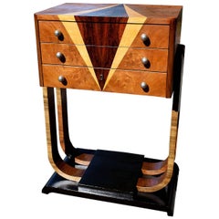 High Style English 1930s Table with Drawers