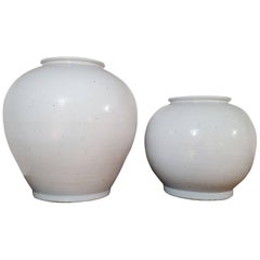 White Jumbo Jar, Set of Two
