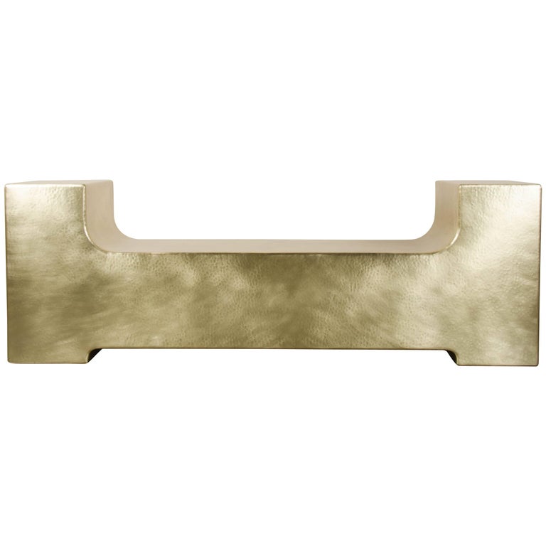 "U" Shaped Bench Brass By Robert Kuo Limited Edition For